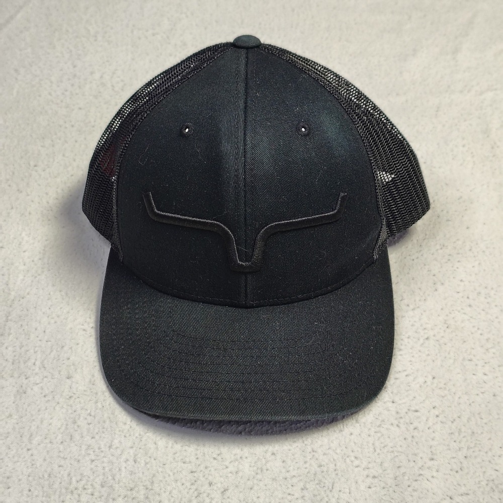 Kimes Ranch Hat Cap Snapback One Size Black Mesh Weekly Trucker Longhorn Logo